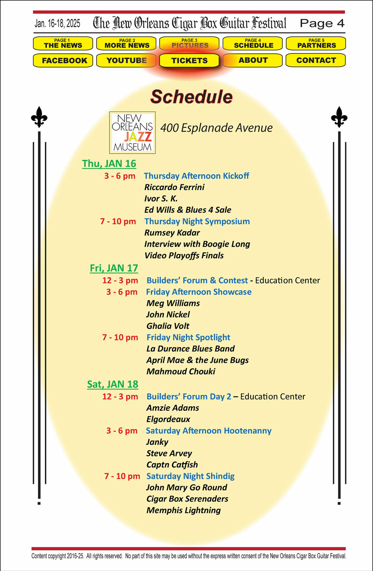 2025 Page 4 Schedule